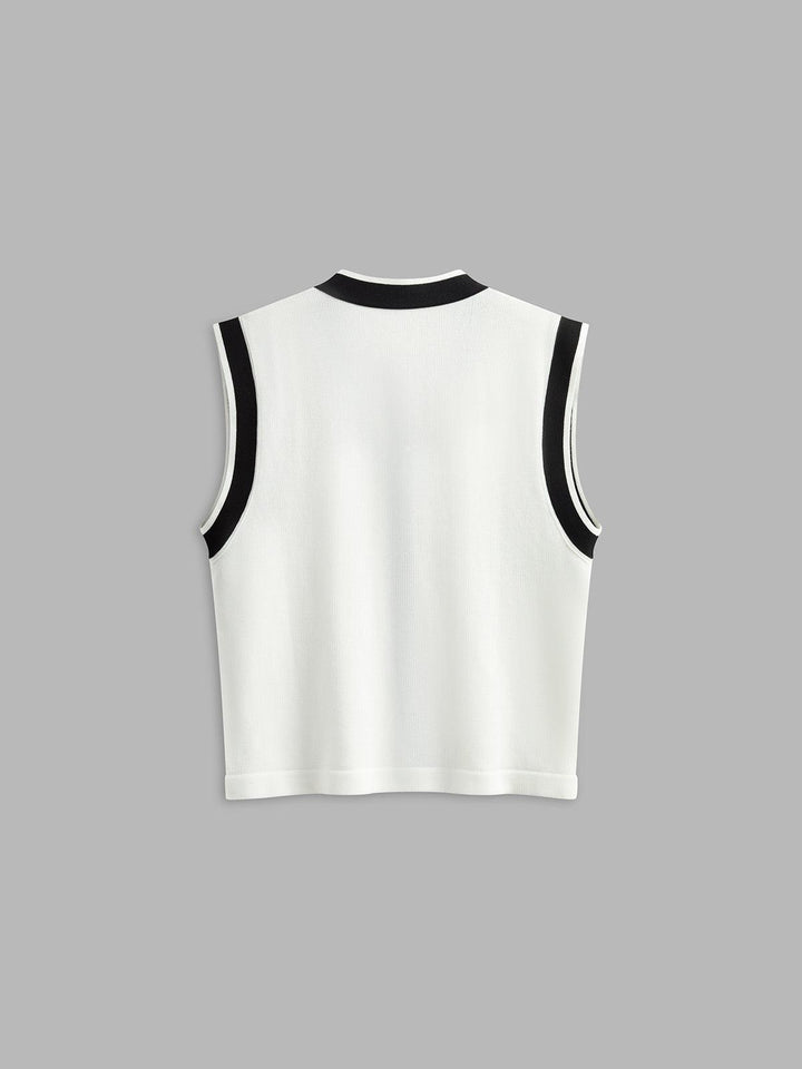 Monica Secrets | Contrast Trim Sweater Vest