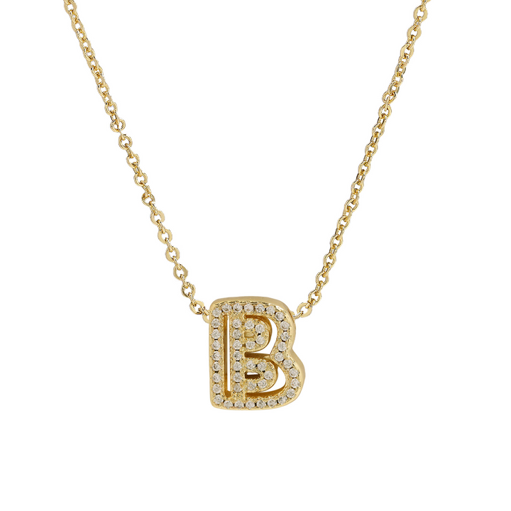 Dazzling Diamond Initial Necklace