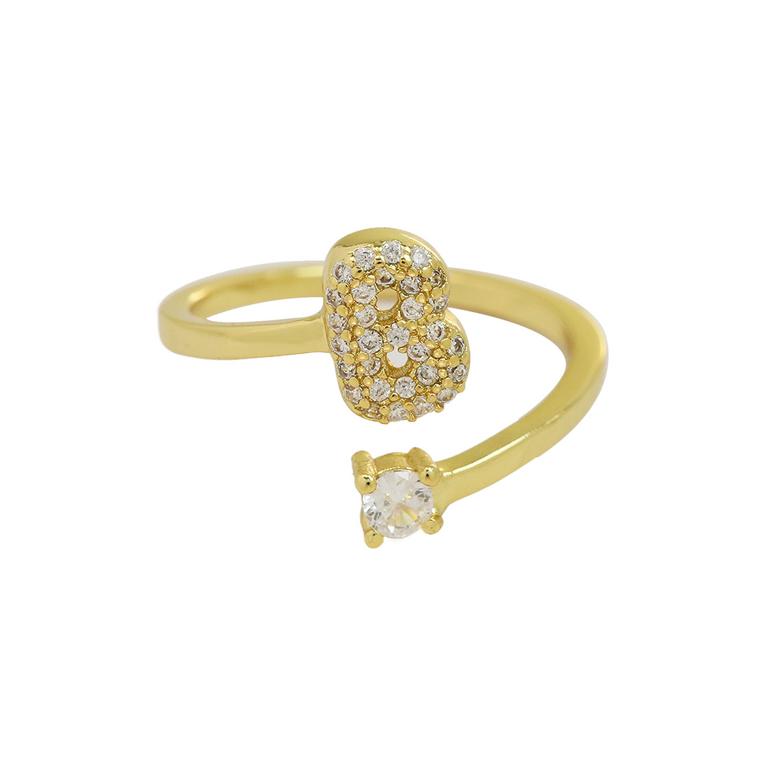 Dainty Bubble Diamond Wrap Initial Ring