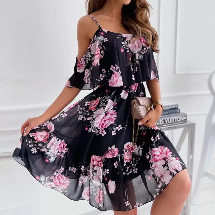 Elena | Strapless Ruffle Dress