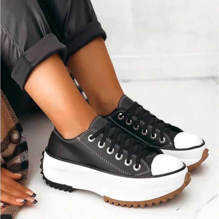 Monica Secrets | Platform Sneakers | Contrast Trim Lace-Up
