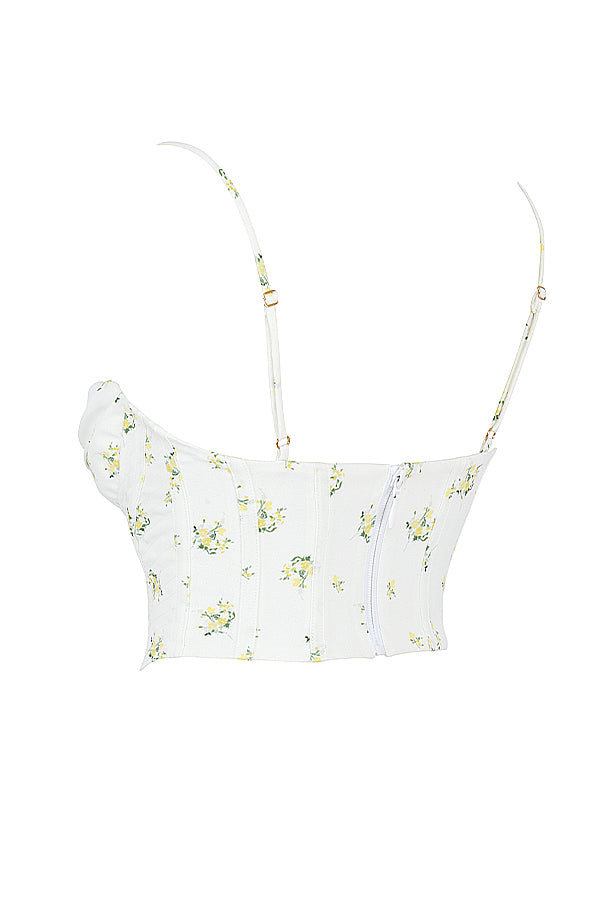 Monica Secrets | Corset Top – Sweetheart Neckline – Draped – Structured – Floral Pattern