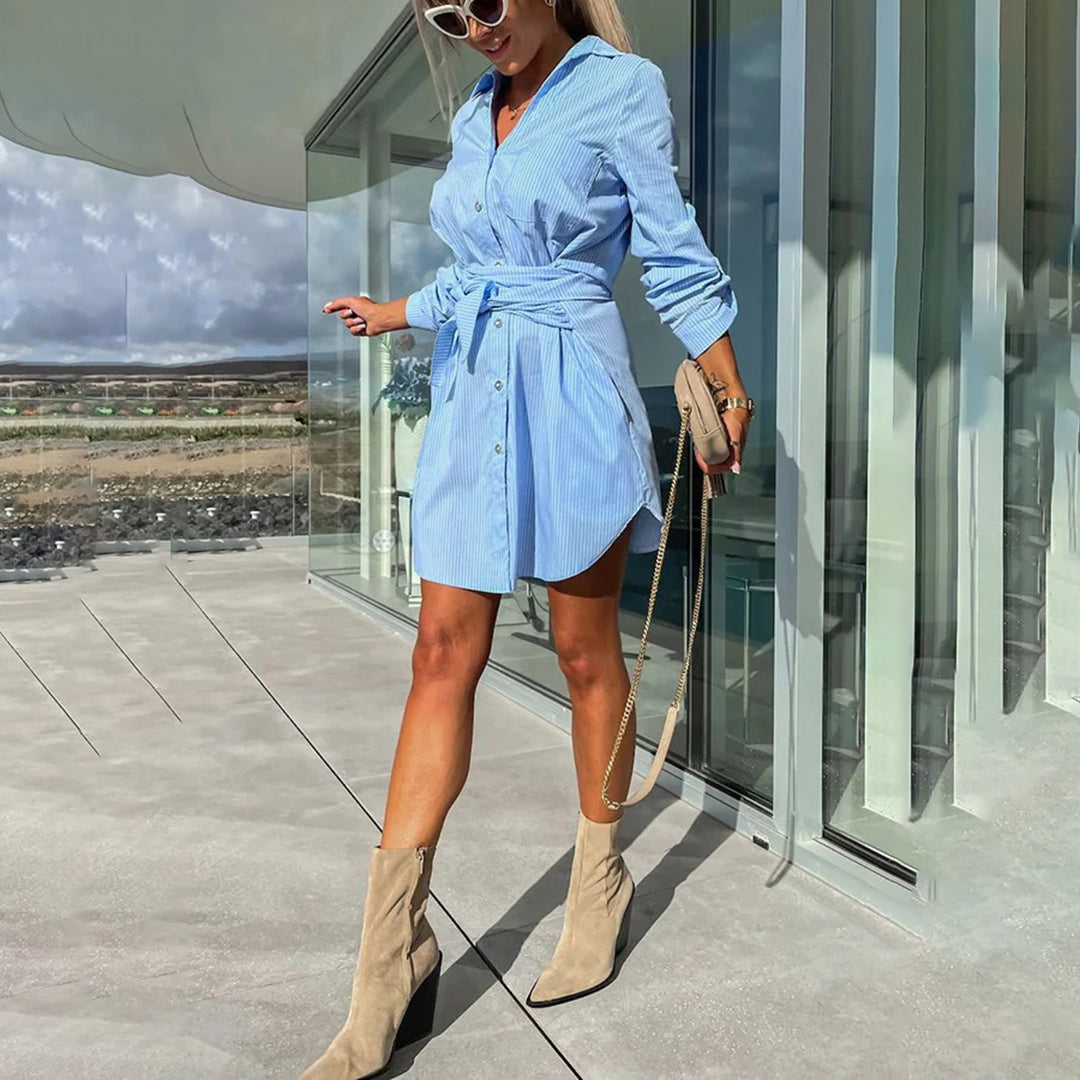 Cassandra | Long Sleeve Shirt Dress