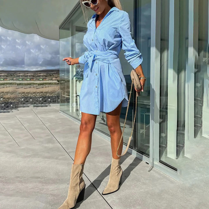Cassandra | Long Sleeve Shirt Dress
