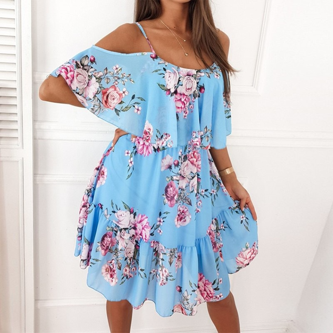 Elena | Strapless Ruffle Dress