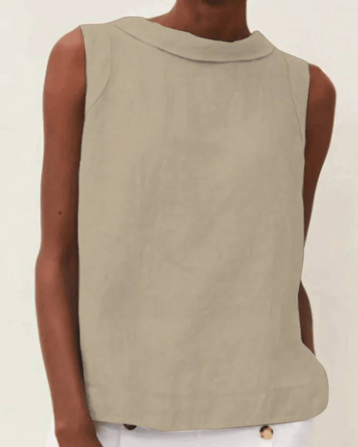 Elara | Linen Short-sleeved Blouse