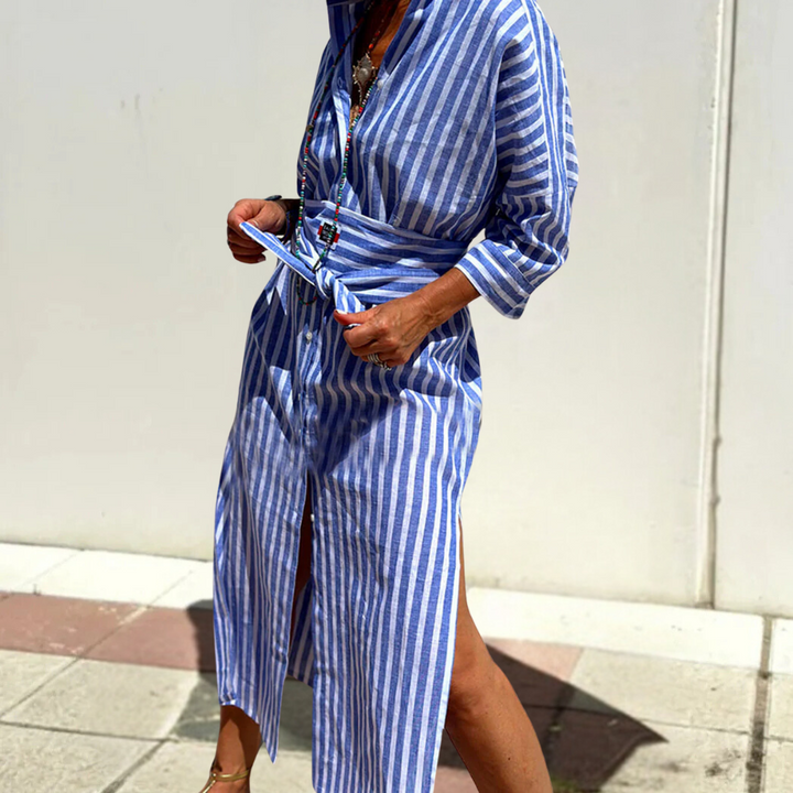 Leila | Striped Midi Dress