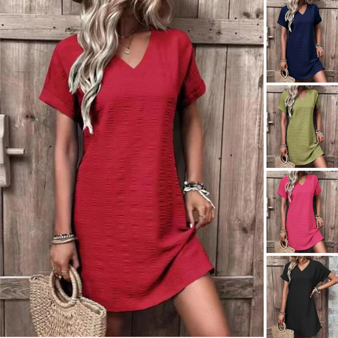 Elara | V-Neck Shirt Dress