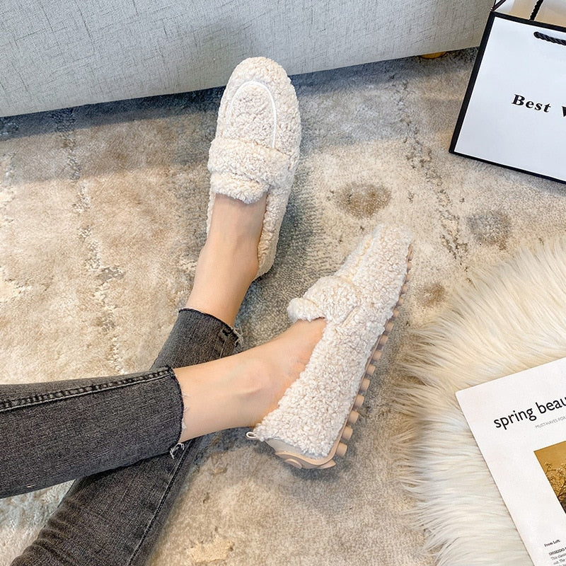 Monica Secrets | Cozy Sherpa Loafers