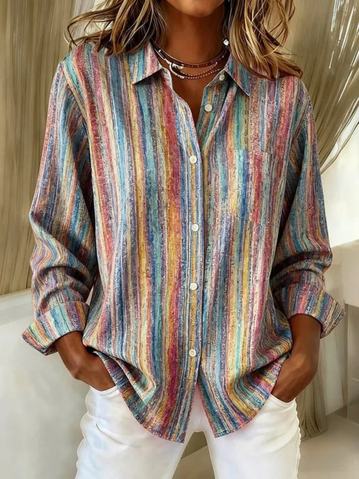 Monica Secrets | Casual Long Sleeve Striped Shirt