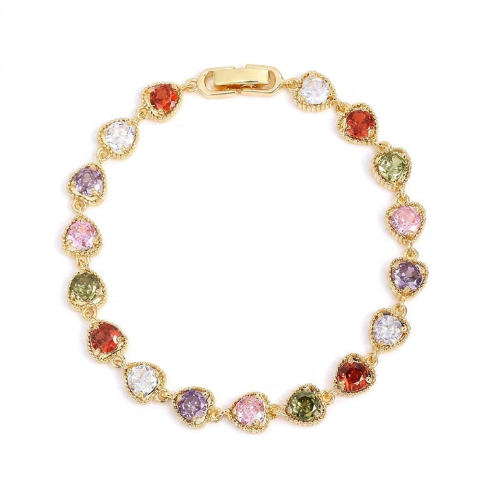Colorful Heart Shaped Stone Bracelet
