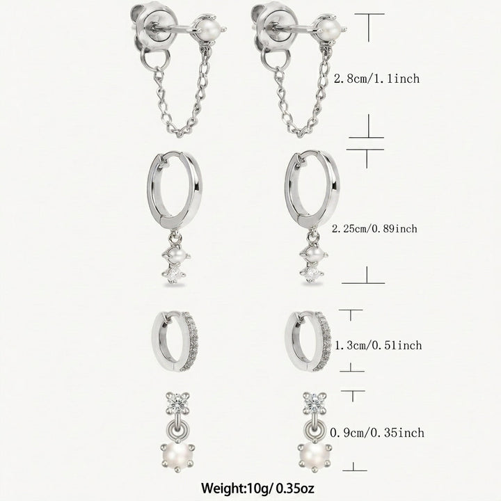Elegant Rhinestone Earrings Stack