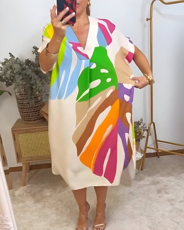 Clara | Casual Leaf Print Dress