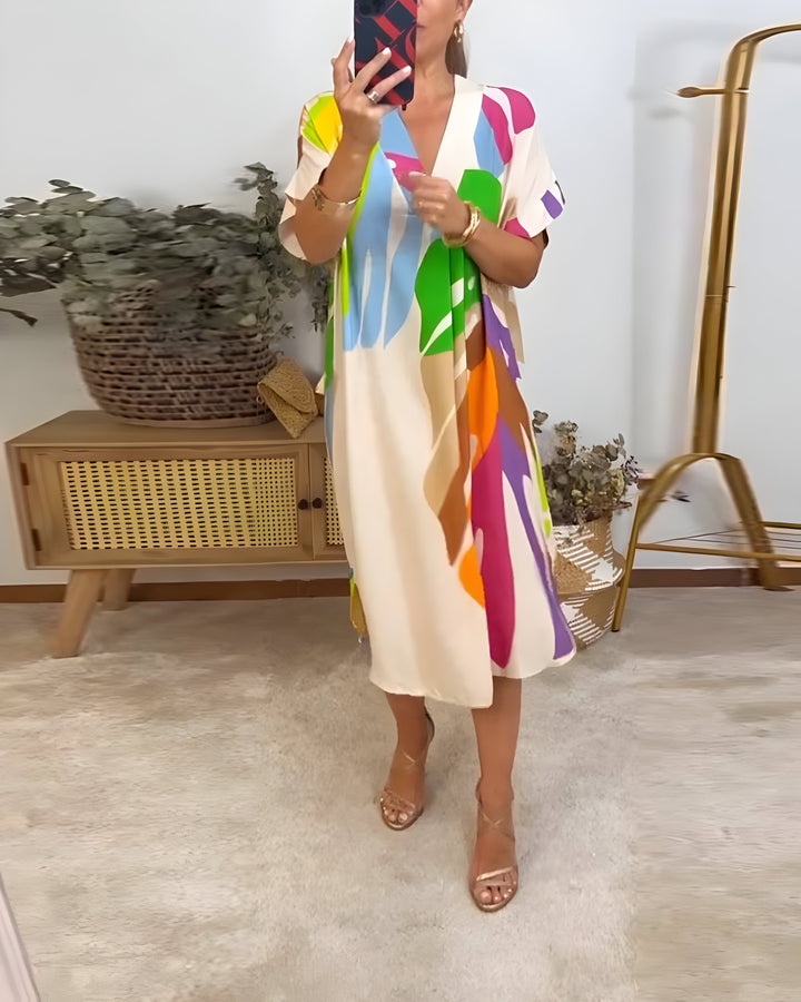 Clara | Casual Leaf Print Dress