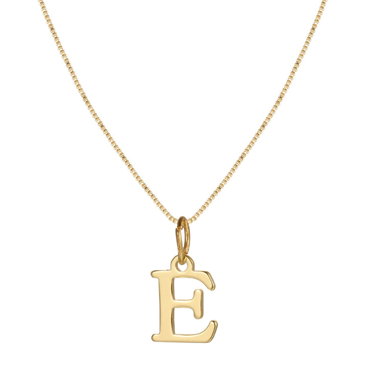 14k Minimal Serif Initial Necklace