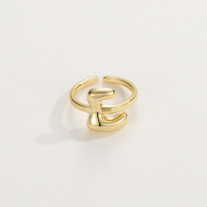 Cute Bubble Letter Initial Ring