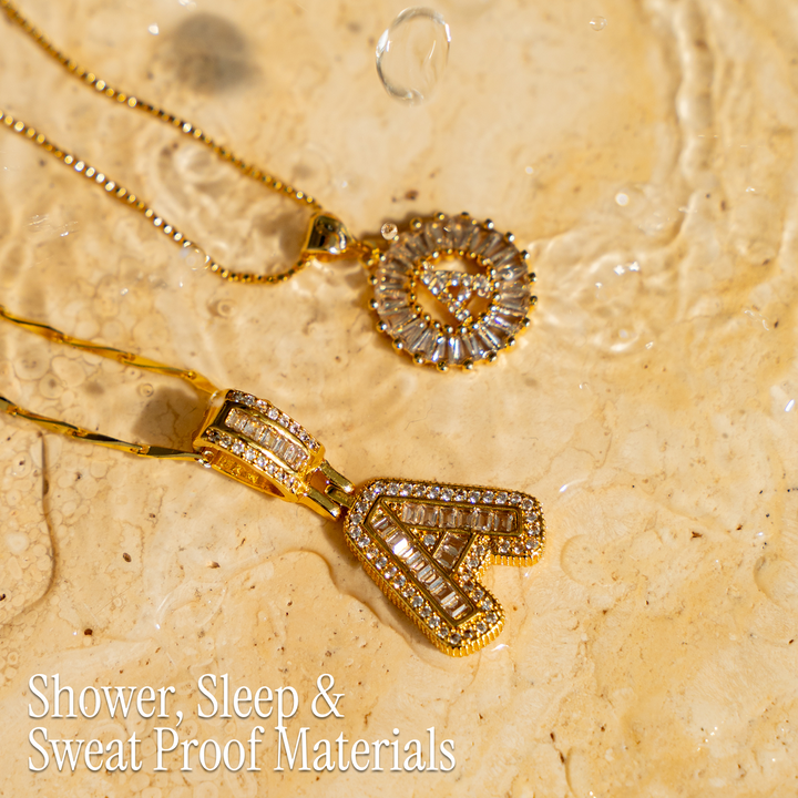 Keep & Share: 2pc 14k Diamond Letter Initial Necklaces