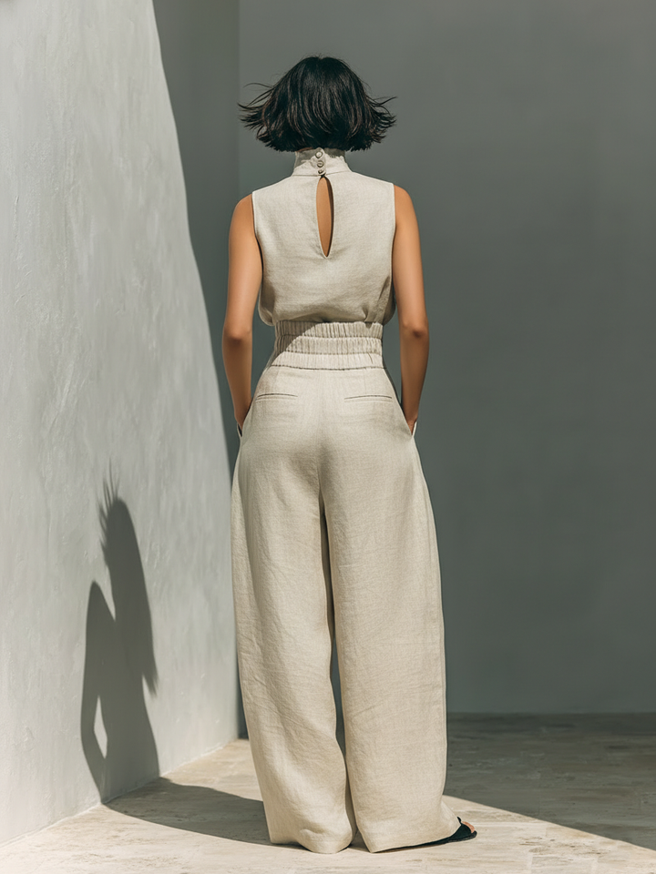 Elena | Linen Blouse Set