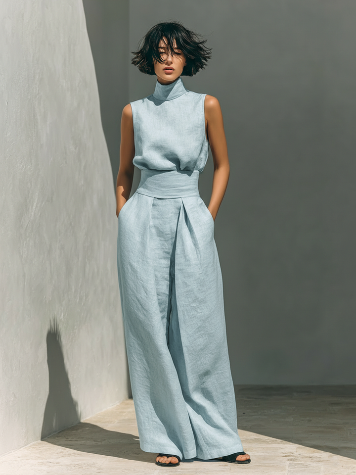 Elena | Linen Blouse Set