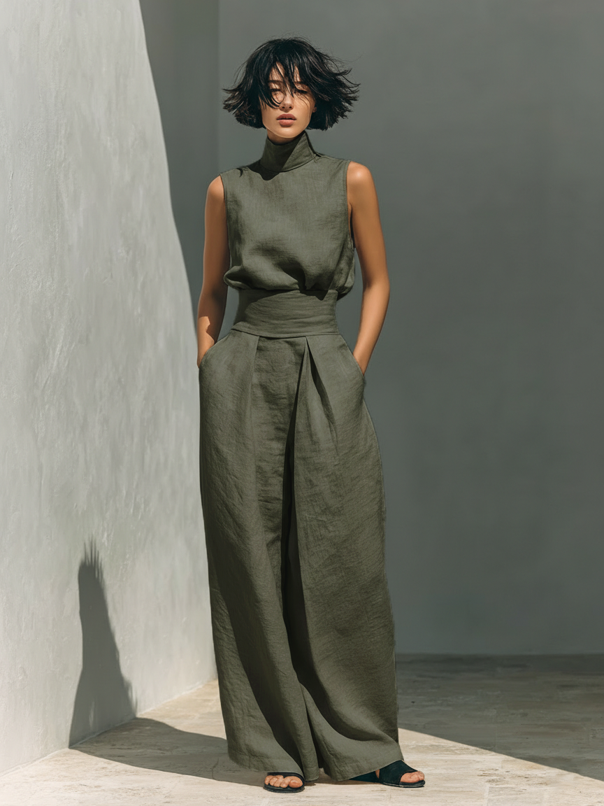 Elena | Linen Blouse Set