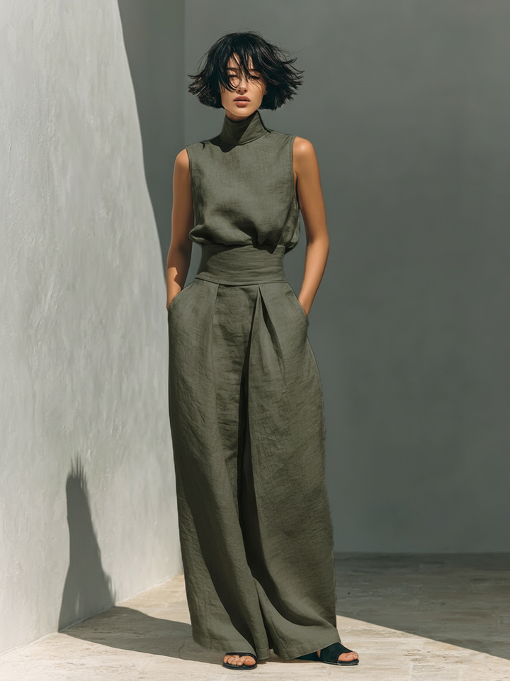 Elena | Linen Blouse Set