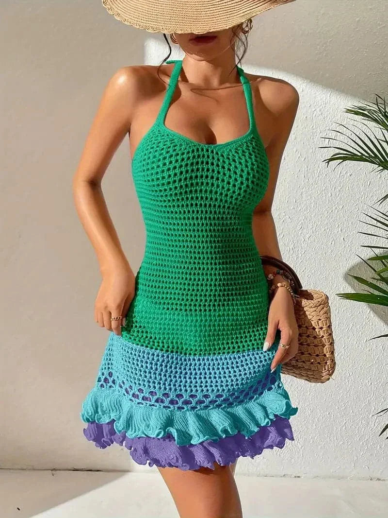 Lydia | Crochet Halterneck Dress