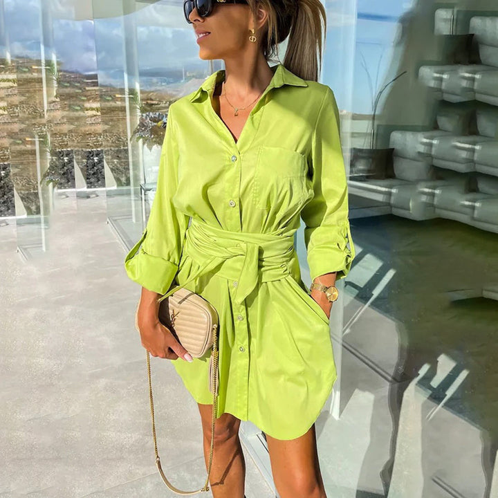 Cassandra | Long Sleeve Shirt Dress