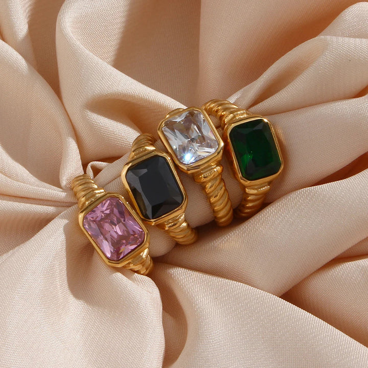 Chunky Cross Striped Baguette Diamond Ring