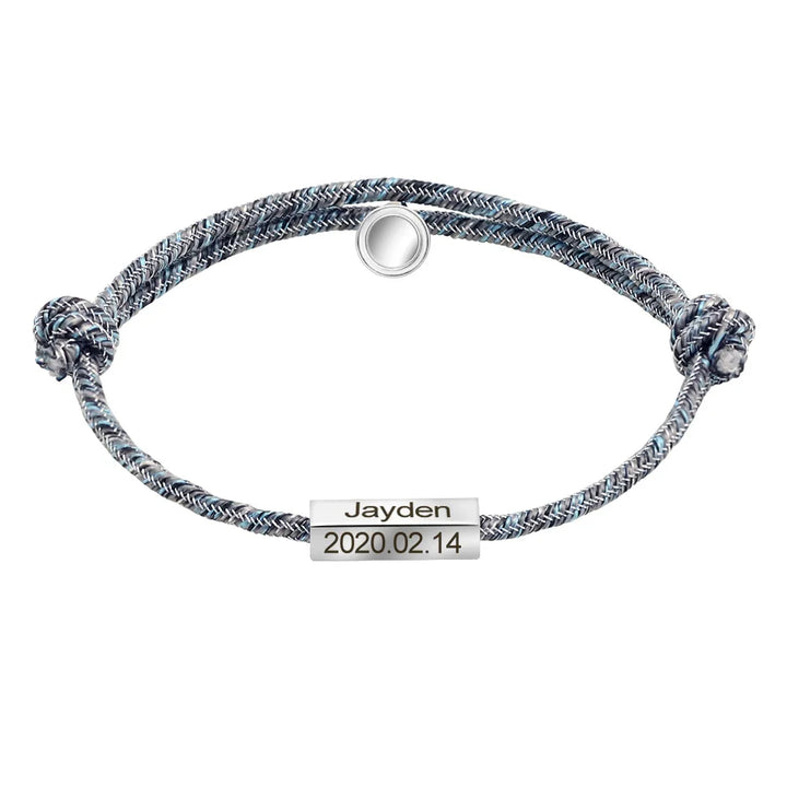 Personalized Minimal Rope Magnetic Couples Bracelet