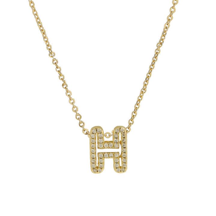 Dazzling Diamond Initial Necklace