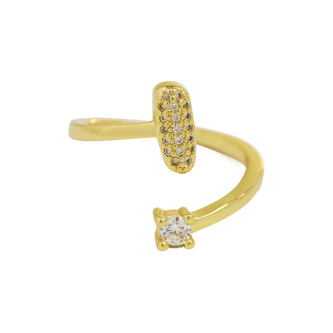 Dainty Bubble Diamond Wrap Initial Ring