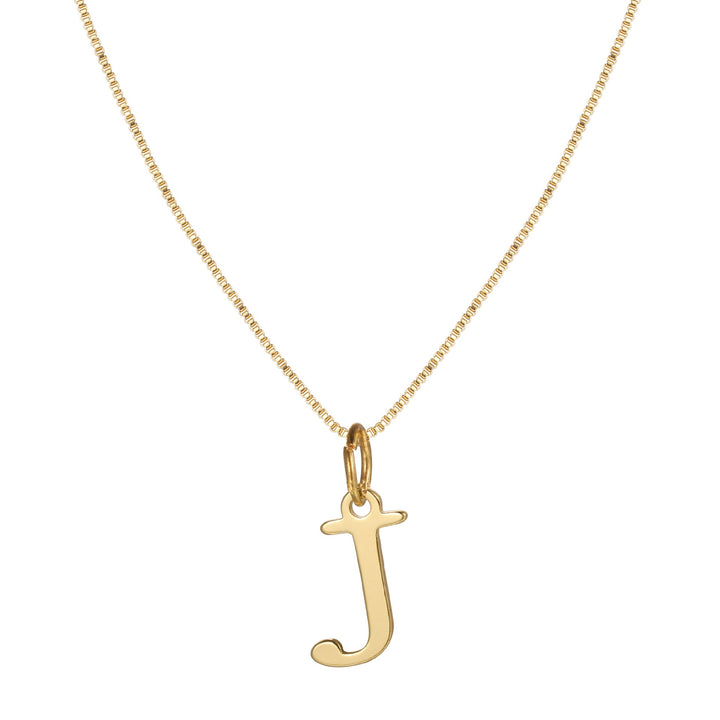 14k Minimal Serif Initial Necklace
