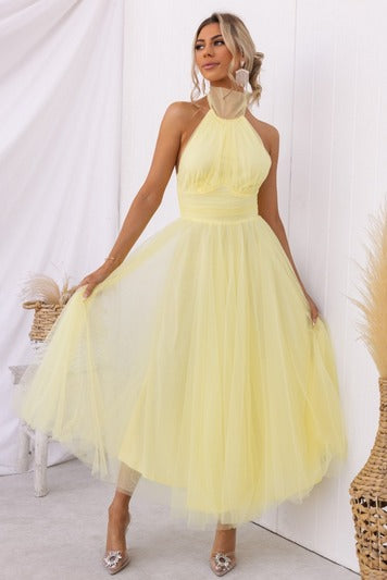 Monica Secrets | Sleek Mesh High Neck Dress