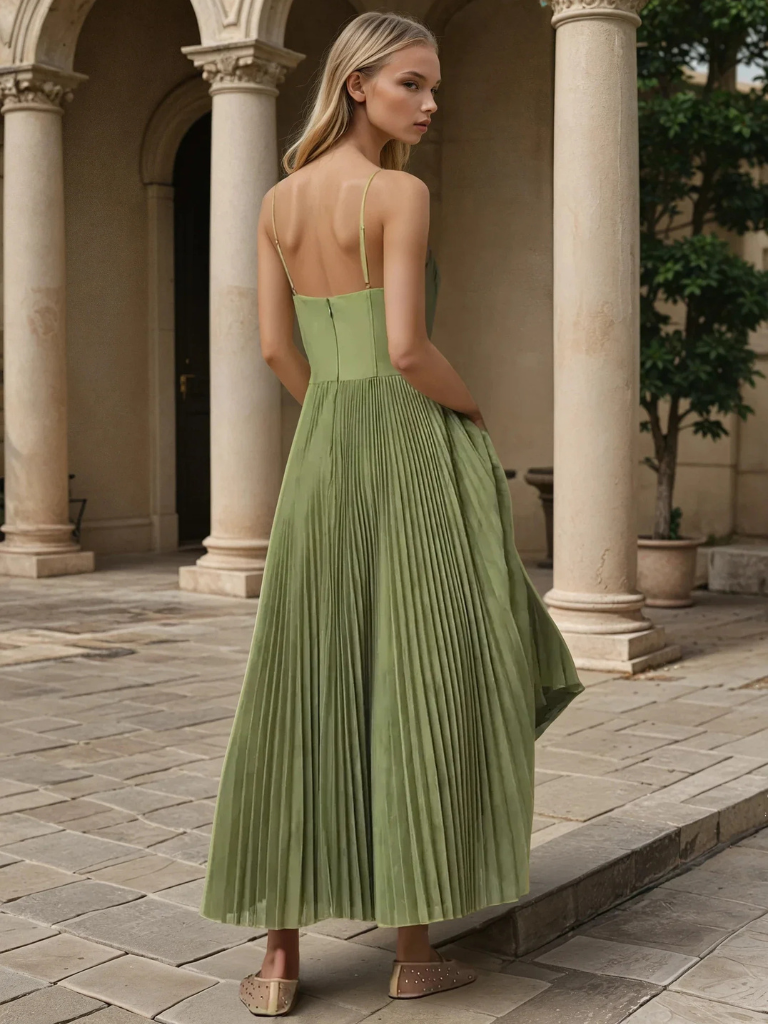 Monica Secrets | Elegant Open-Back Sleeveless Evening Dress