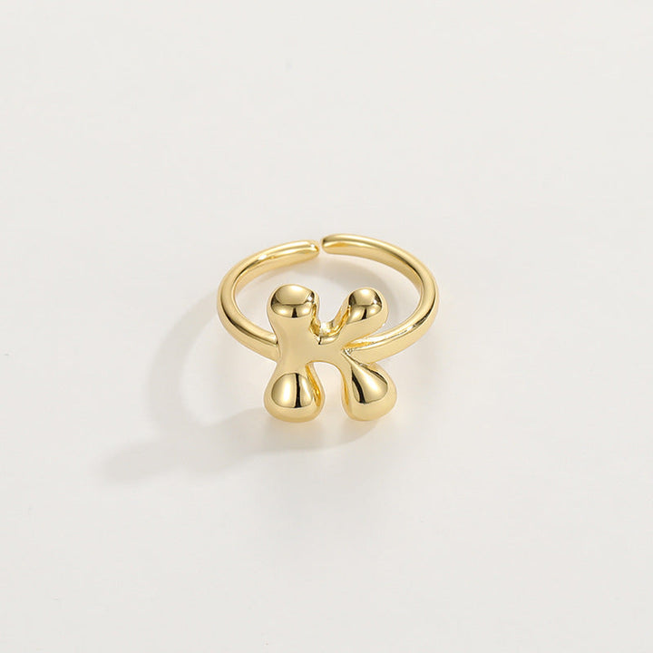 Cute Bubble Letter Initial Ring