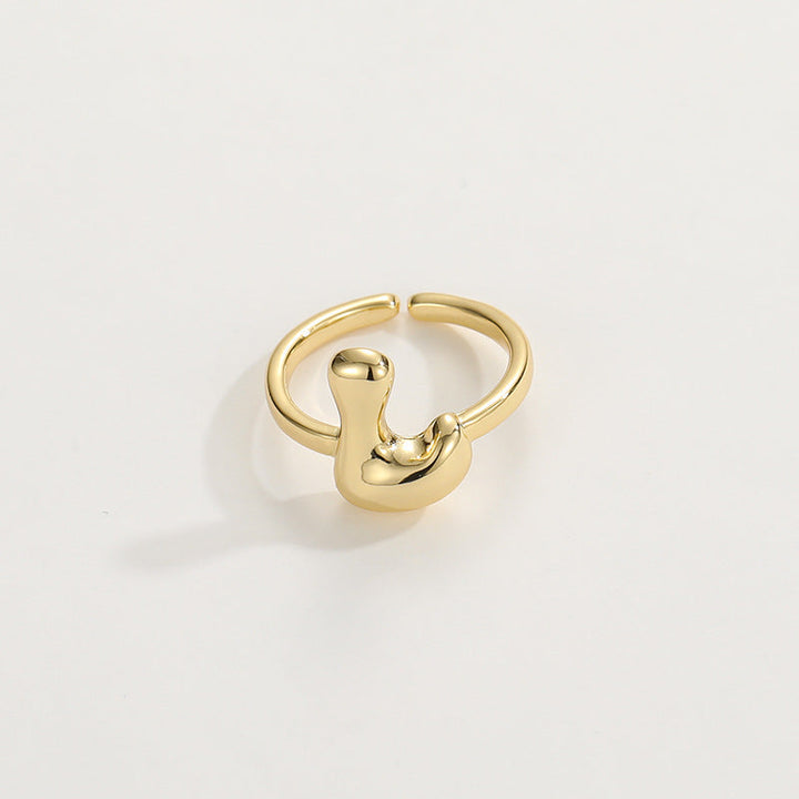 Cute Bubble Letter Initial Ring