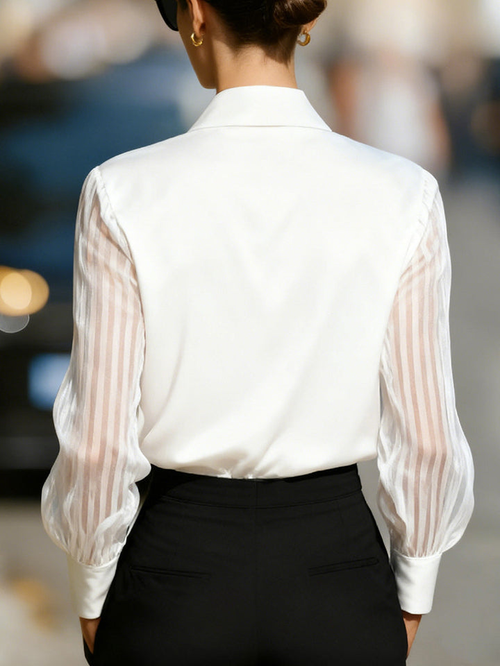 Monica Secrets | Luxury Satin Long-Sleeve Shirt