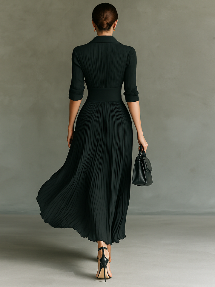 Elara | Pleated Maxi Dress
