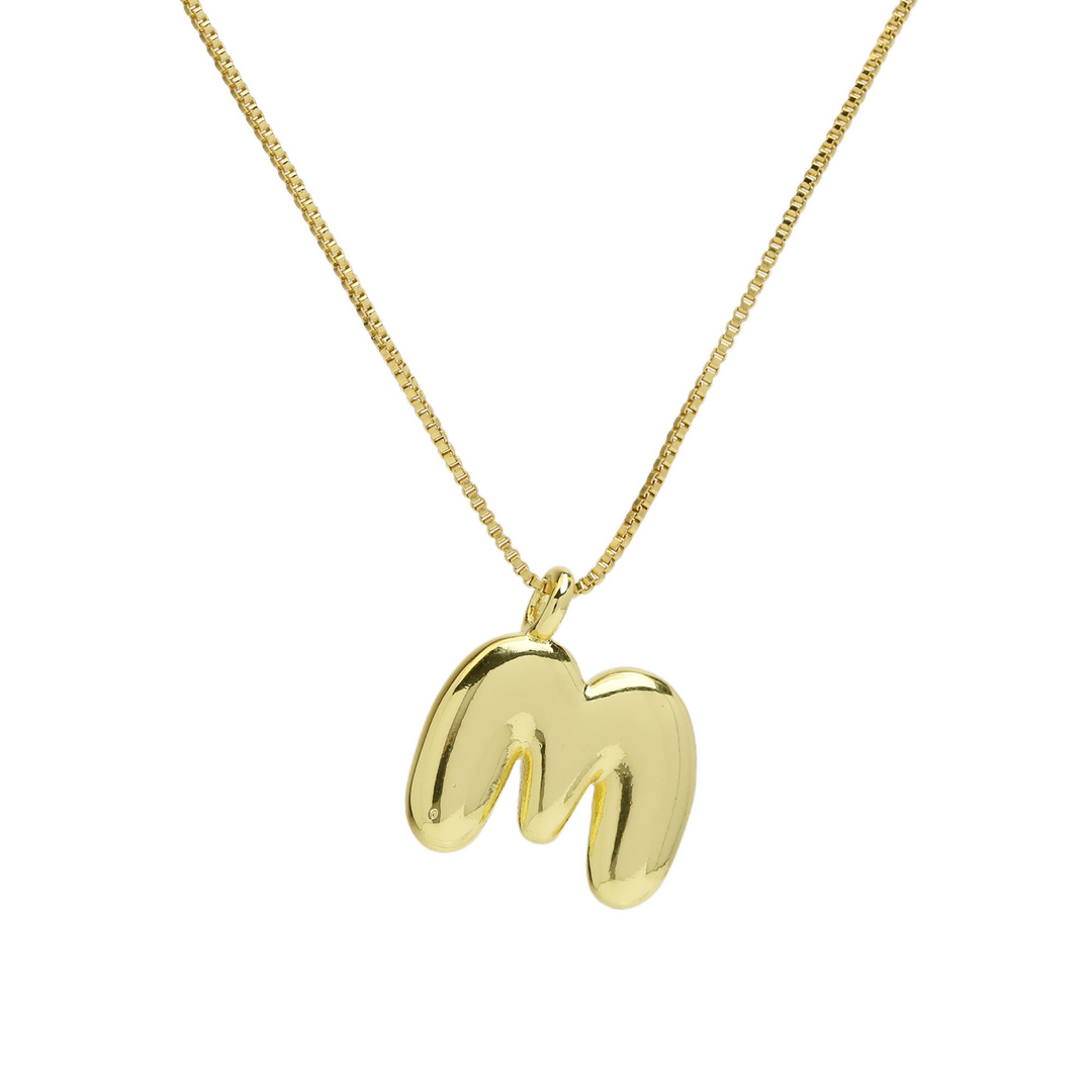 Chunky Feminine Letter Initial Necklace