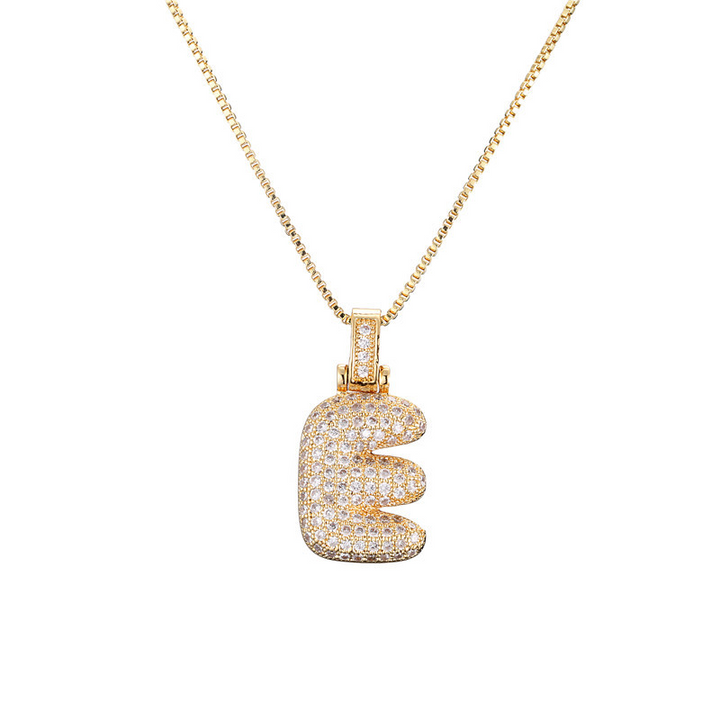 14k Diamond Dazzle Bubble Initial Necklace