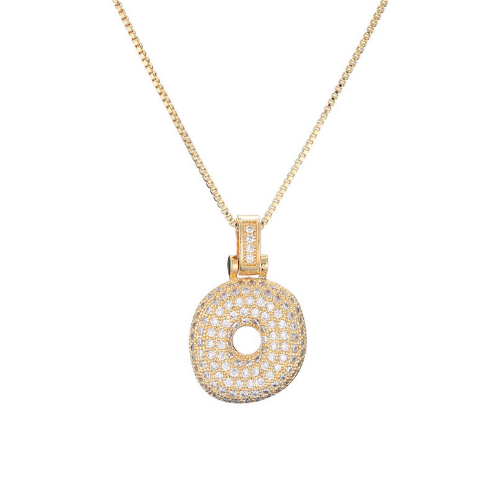 14k Diamond Dazzle Bubble Initial Necklace