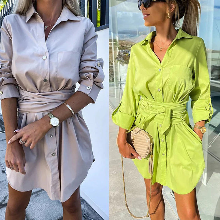 Cassandra | Long Sleeve Shirt Dress