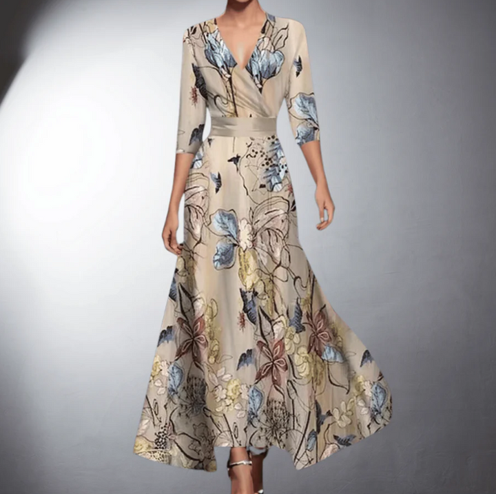 Elena | Floral V-Neck Dress