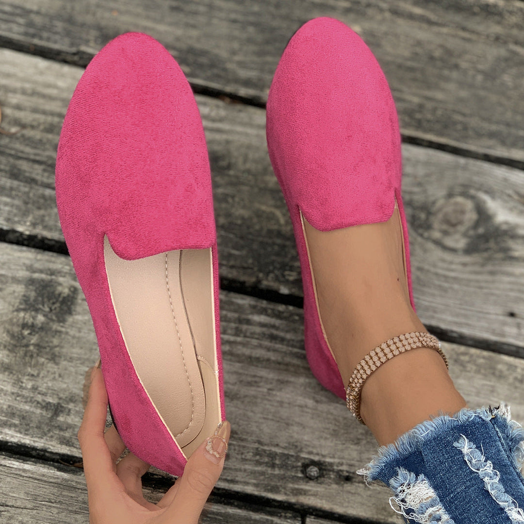 Monica Secrets | Simple Solid Color Pointed Toe Flat Shoes