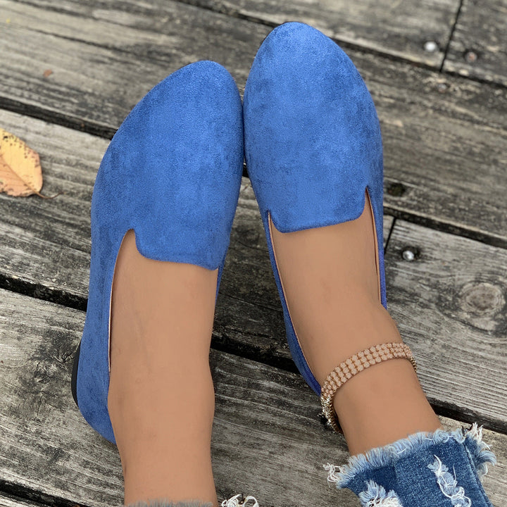 Monica Secrets | Simple Solid Color Pointed Toe Flat Shoes