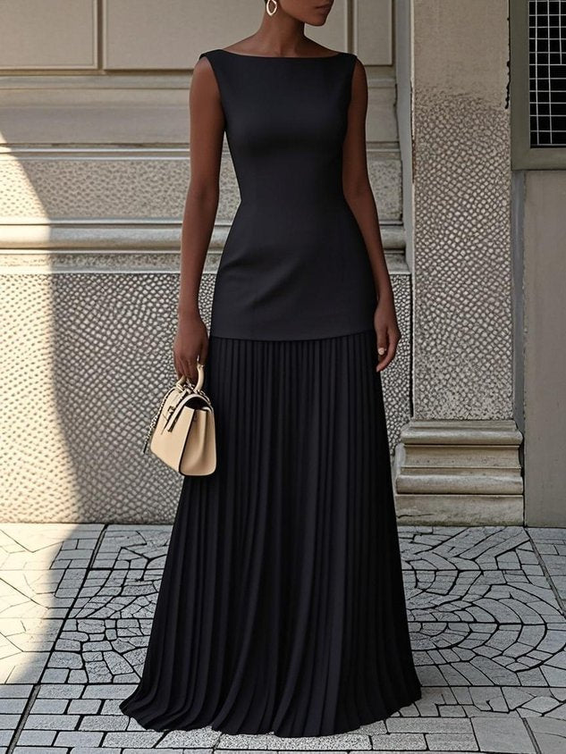 Elara | Pleated Maxi Dress