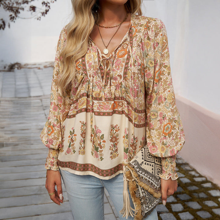 Seraphina | Boho Tie Neck Blouse