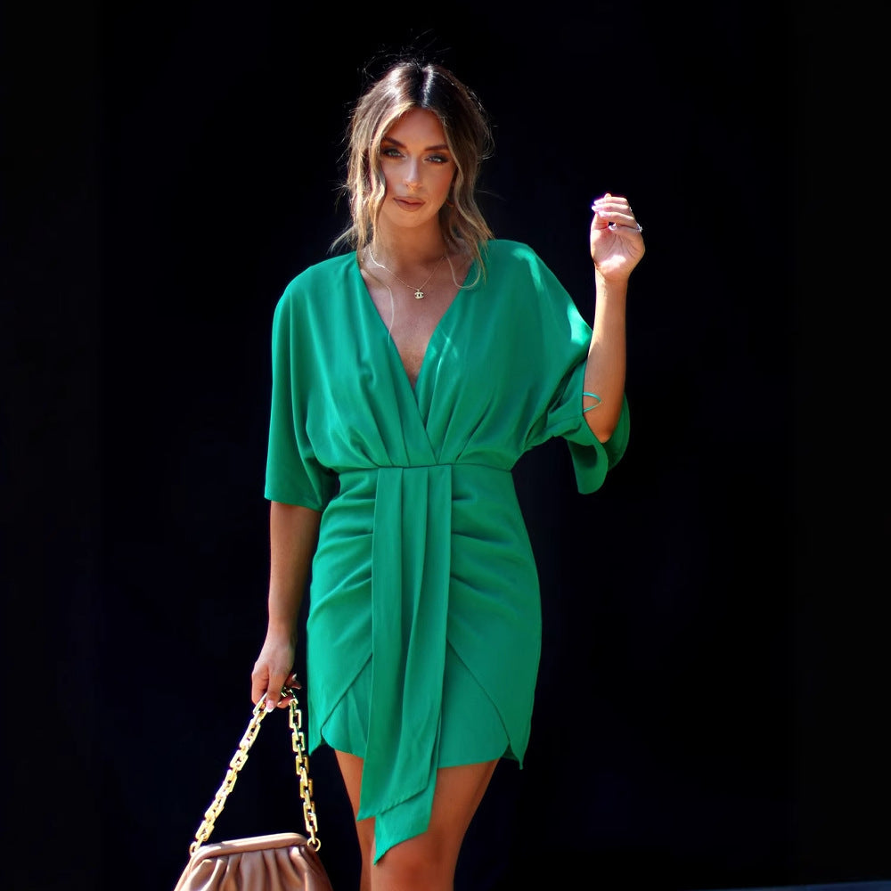 Liliana | V-Neck Skater Dress
