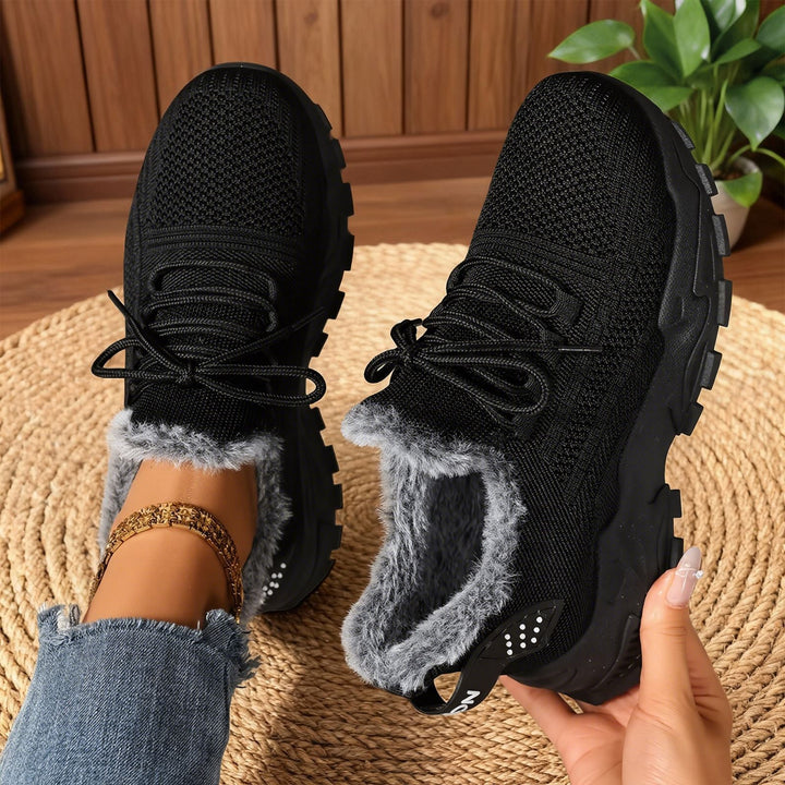 Monica Secrets | Casual Fleece Lace-Up Lightweight Sneakers