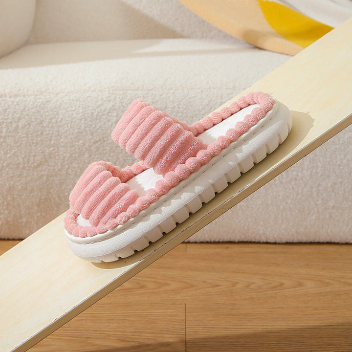 Monica Secrets | Cozy Fluffy Open-Toe Home Slippers